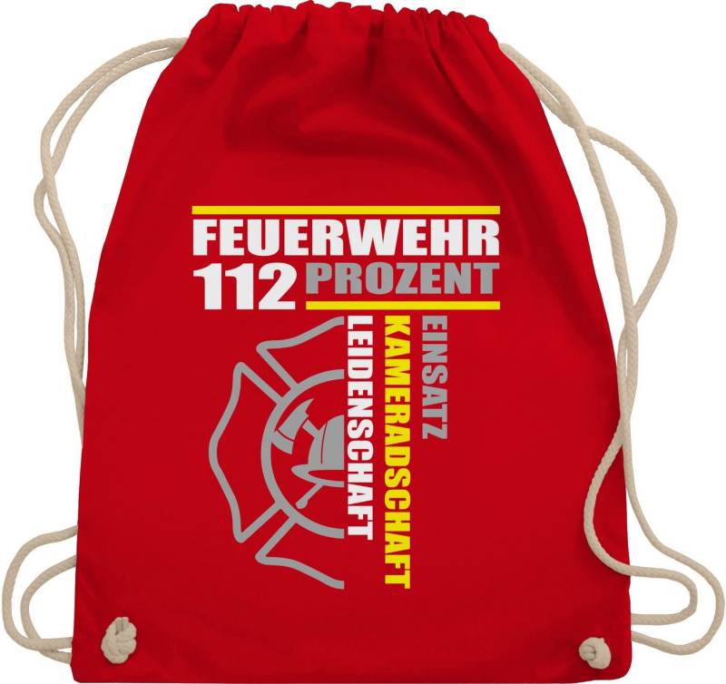 Shirtracer Turnbeutel Feuerwehr 112 Prozent Einsatz Kameradschaft Leidenschaft I Freiwillige, Feuerwehr von Shirtracer
