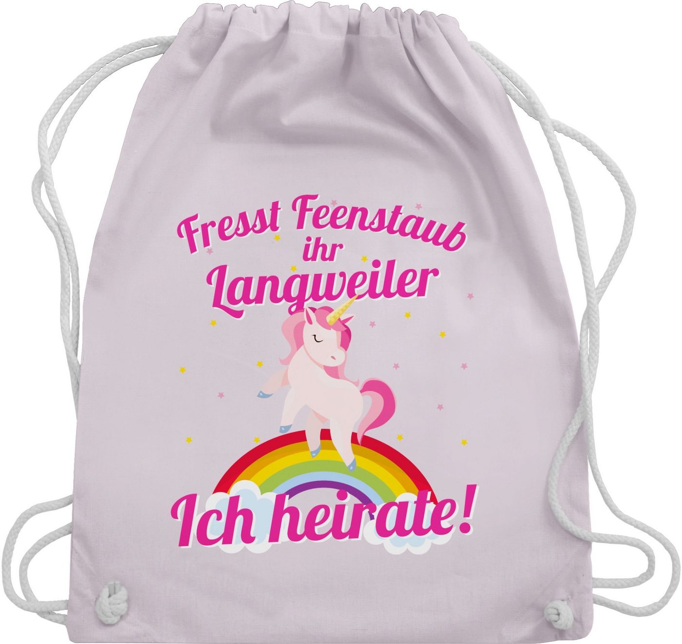 Shirtracer Turnbeutel Fresst Feenstaub ihr Langweiler Ich heirate!, JGA Junggesellenabschied Frauen von Shirtracer