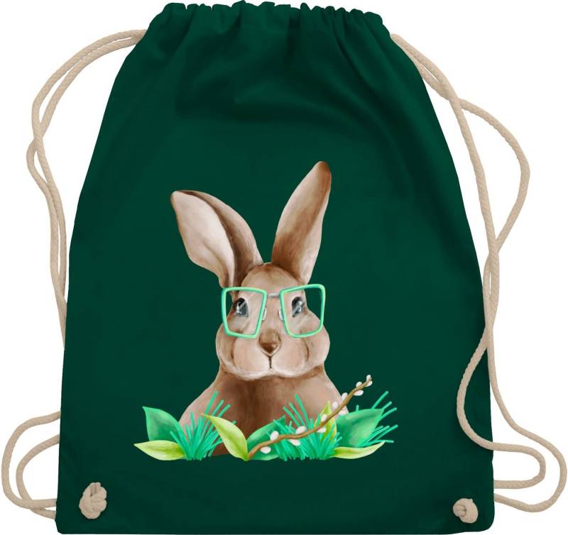 Shirtracer Turnbeutel Hase mit Brille I Osterhase Nerd I Oster Hase, Ostergeschenk Deko von Shirtracer