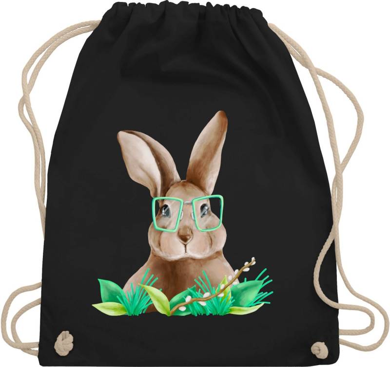 Shirtracer Turnbeutel Hase mit Brille I Osterhase Nerd I Oster Hase, Ostergeschenk Deko von Shirtracer