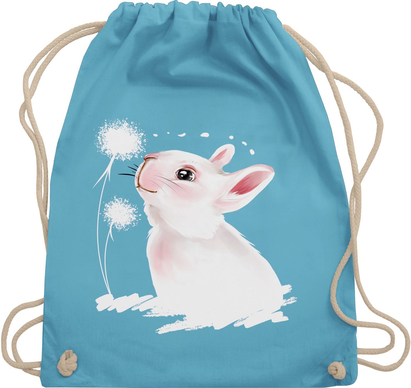 Shirtracer Turnbeutel Hase mit Pusteblume, Ostergeschenk Deko von Shirtracer