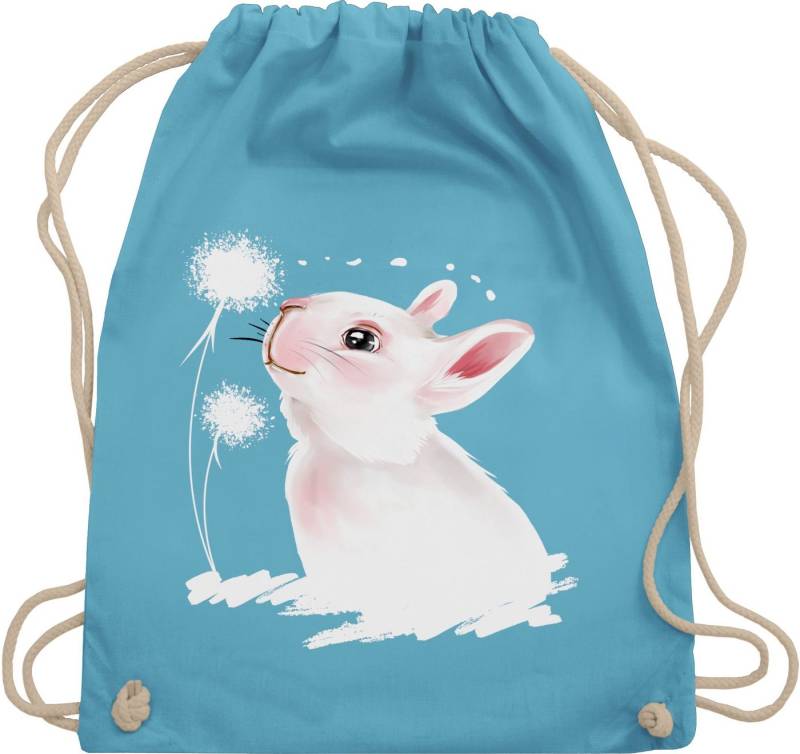 Shirtracer Turnbeutel Hase mit Pusteblume, Ostergeschenk Deko von Shirtracer