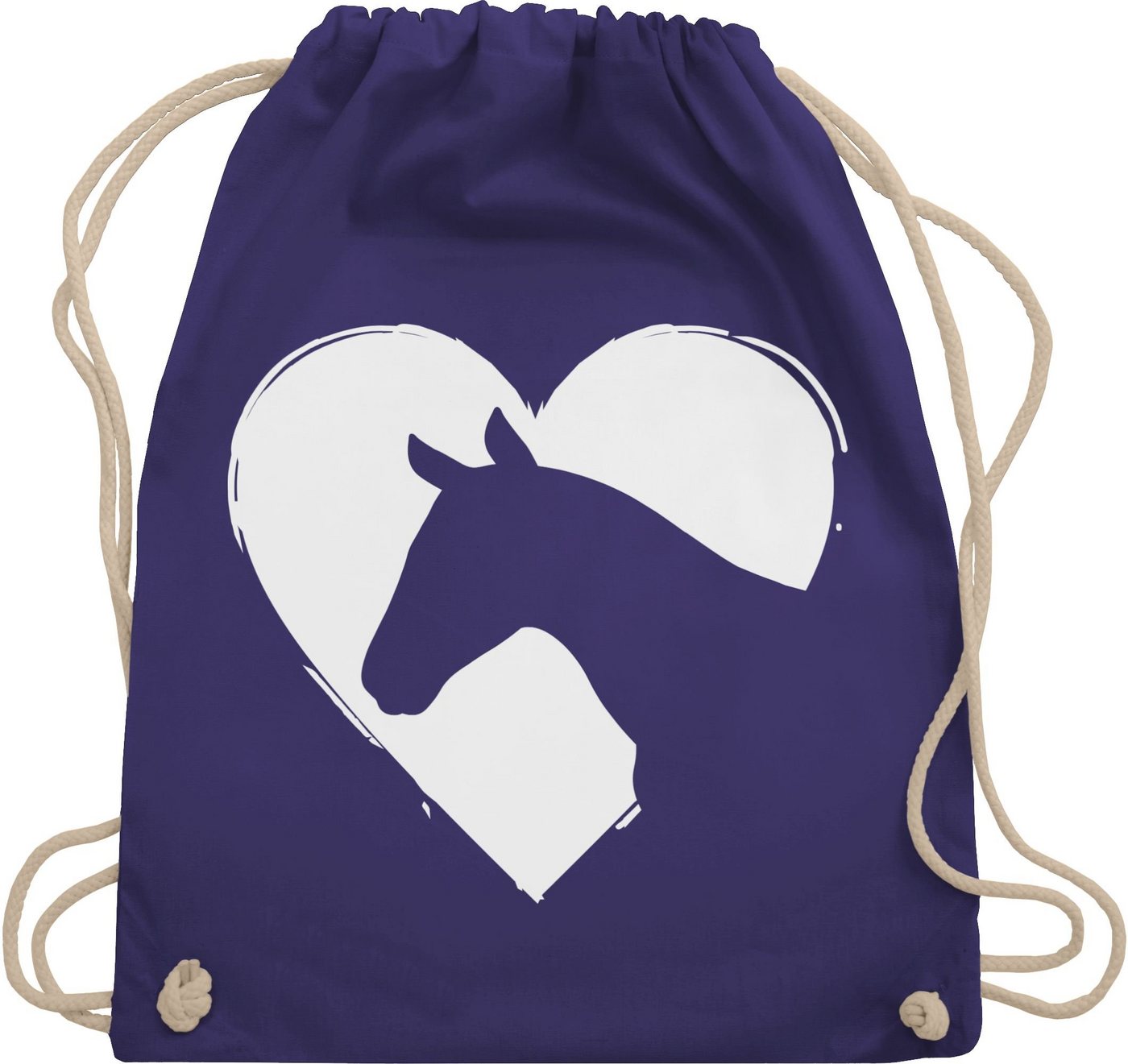 Shirtracer Turnbeutel Herz mit Pferdekopf, Pferd von Shirtracer