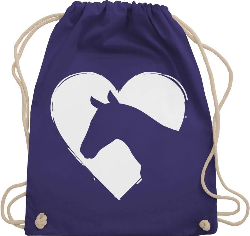 Shirtracer Turnbeutel Herz mit Pferdekopf, Pferd von Shirtracer