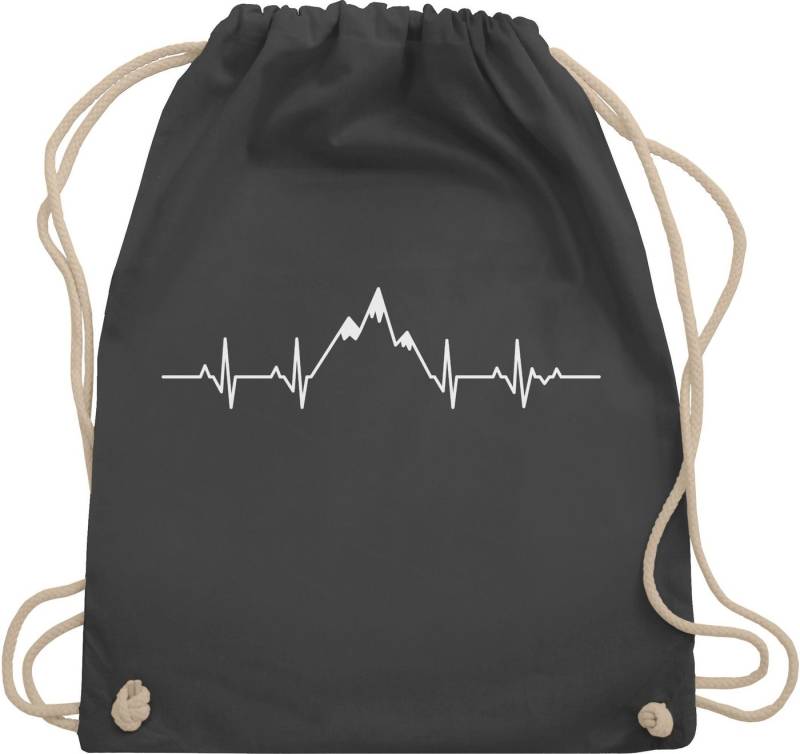 Shirtracer Turnbeutel Herzschlag Berge, Symbol und Zeichen Outfit von Shirtracer