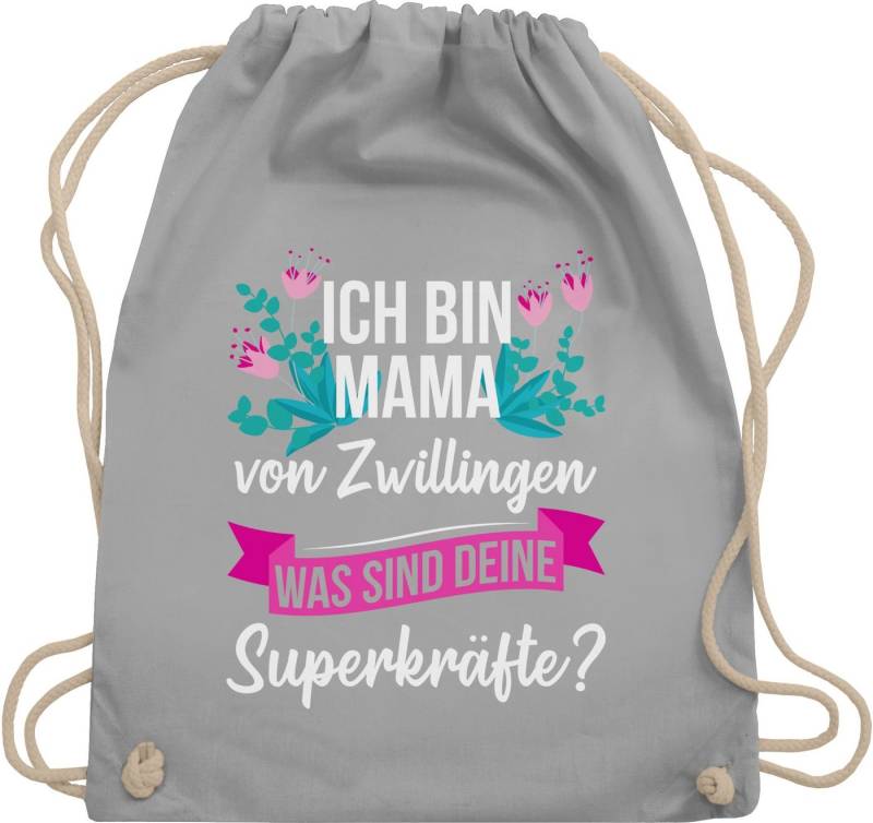 Shirtracer Turnbeutel Ich bin Mama von Zwillingen was sind deine Superkräfte, Mama von Shirtracer