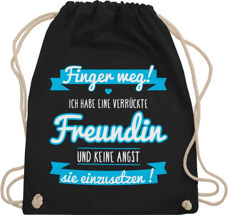 Shirtracer Turnbeutel Ich habe eine verrückte Freundin blau, Statement Sprüche Kinder von Shirtracer