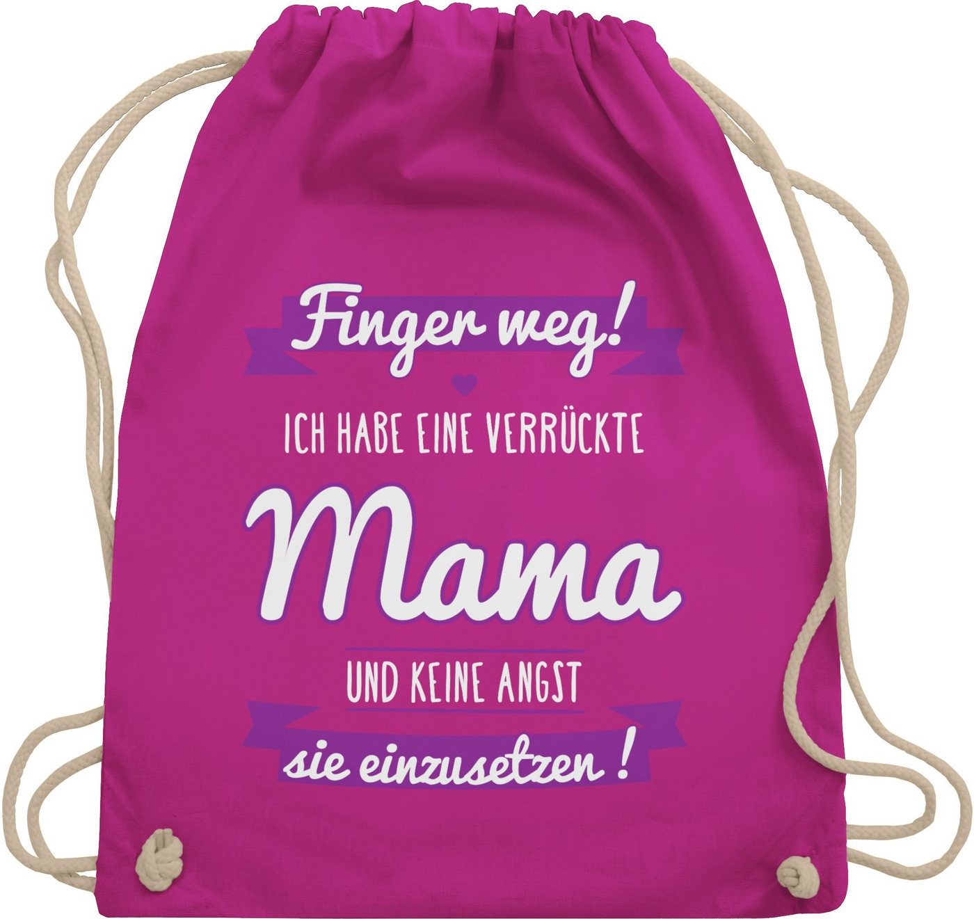 Shirtracer Turnbeutel Ich habe eine verrückte Mama lila, Statement Sprüche Kinder von Shirtracer