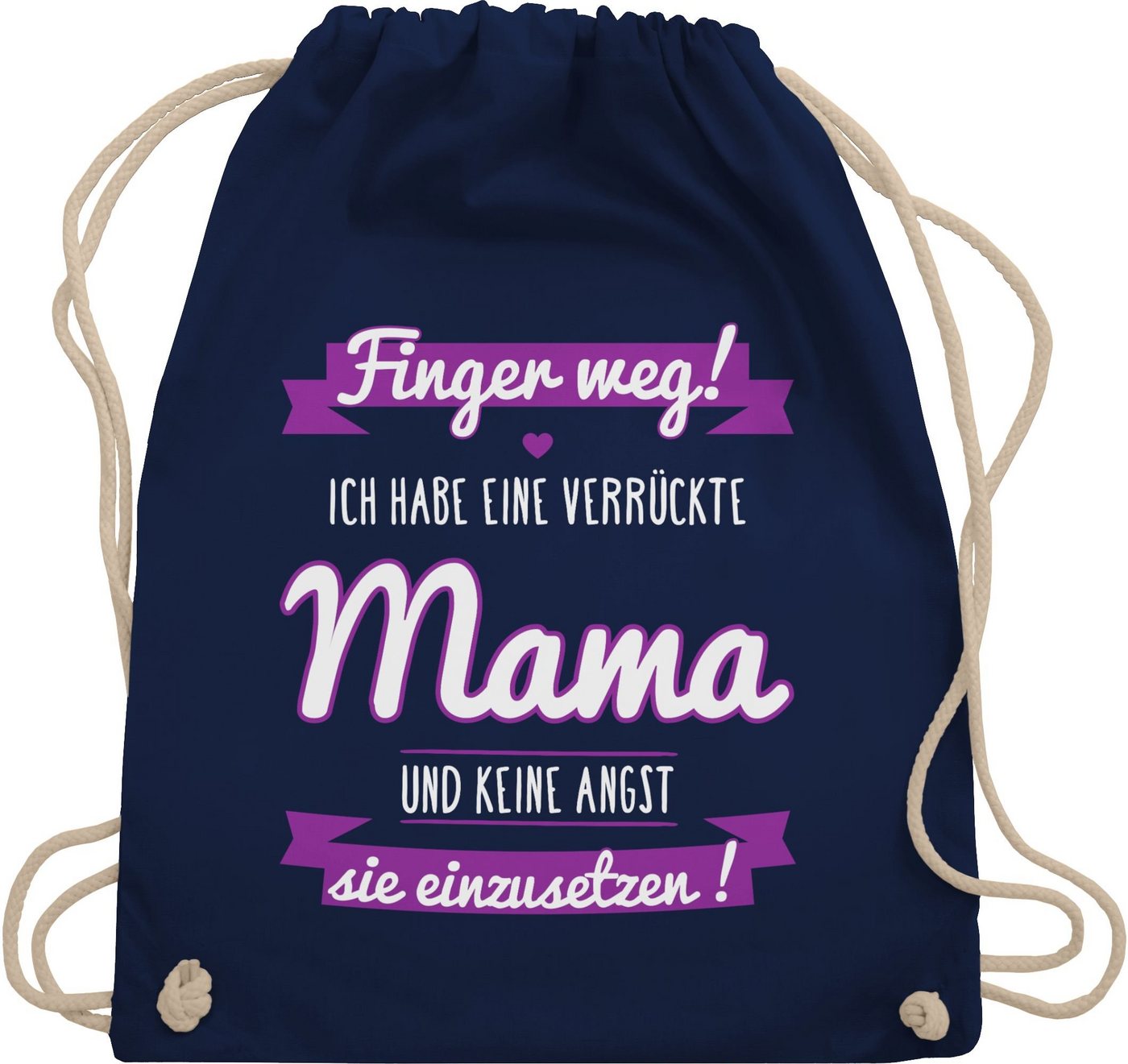 Shirtracer Turnbeutel Ich habe eine verrückte Mama lila, Statement Sprüche Kinder von Shirtracer