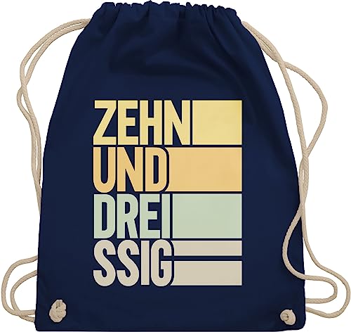 Turnbeutel Rucksack - 40. Geburtstag - Zehnunddreissig - Unisize - Navy Blau - sportbeutel stoff 40 jahre sport beuteltasche 40th birthday tasche firrzich bags 40igster gym beutel vierzigster von Shirtracer