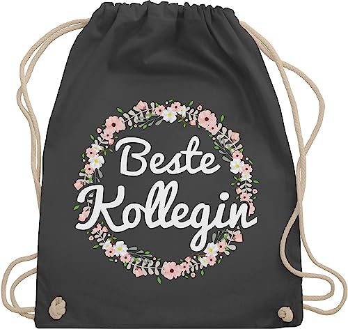 Turnbeutel Rucksack - Beruf und Job Geschenke - Beste Kollegin - Unisize - Dunkelgrau - arbeit kolleginnen bag geschenk weihnachten rentenbeginn beutelrucksack arbeitskollegin geschenkebeutel von Shirtracer