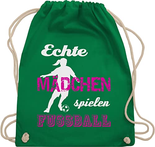 Turnbeutel Rucksack - Fussball EM 2024 - Echte Mädchen spielen Fußball - Unisize - Grün - beutel mit kordelzug gym bag turn tasche baumwolle stoff kinder baumwoll kordel stoffbeutel geschenk von Shirtracer