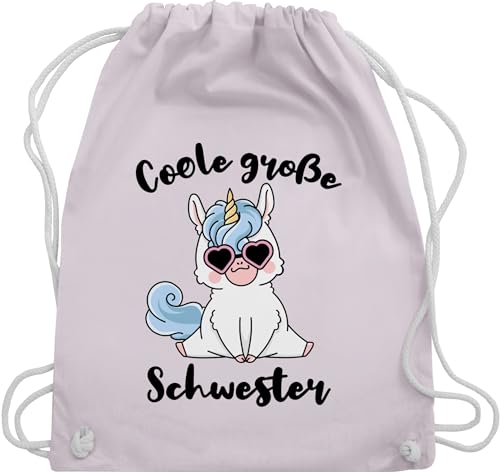 Turnbeutel Rucksack - Geschwister Geschenk - Coole große Schwester mit Einhorn - Unisize - Pastell Rosa - sportbeutel schwestern backpack grosse stoffbeutel sporttasche großer beutel bags tasche von Shirtracer