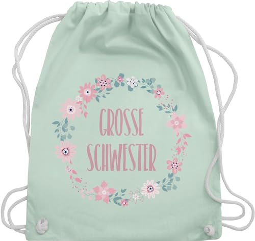 Turnbeutel Rucksack - Geschwister Geschenk - Große Schwester - Schwesterherz - Unisize - Pastell Grün - sportbeutel groß grosse blumenkranz stofftasche für die beutel kinder bag bags von Shirtracer