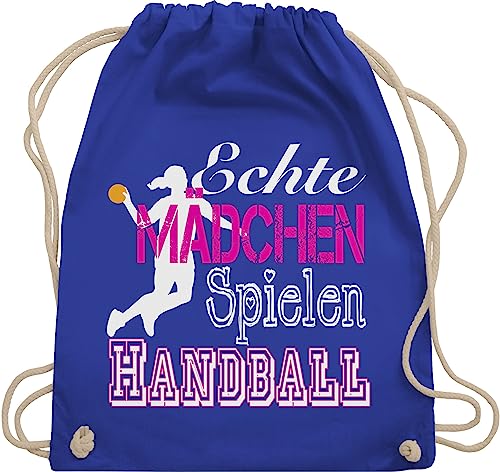 Turnbeutel Rucksack - WM 2023 Trikot Ersatz - Echte Mädchen Spielen Handball weiß - Unisize - Royalblau - beutel handballer handballerin turnsack handball. maedchen sportbeutel handball, echt von Shirtracer