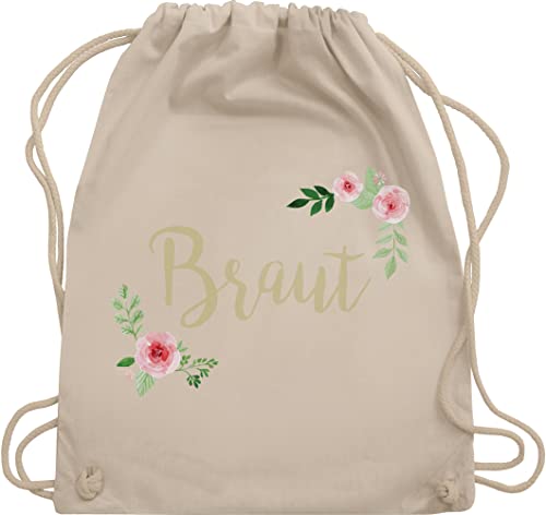 Turnbeutel Rucksack - JGA Junggesellenabschied Frauen - Braut Blumen - Unisize - Naturweiß - utensilien junggesellinnenabschied brauttaschen team bride the beutel tasche für die von Shirtracer