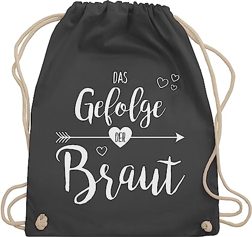 Turnbeutel Rucksack - JGA Junggesellenabschied Frauen - Das Gefolge der Braut - Unisize - Dunkelgrau - turn beutel crew tasche jungesellinenabschied bride squad sportbeutel team damen von Shirtracer