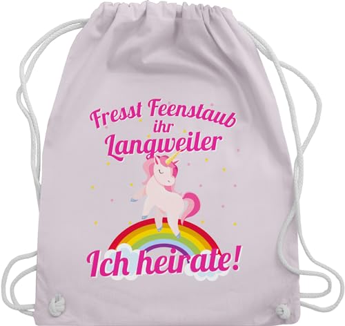 Turnbeutel Rucksack - JGA Junggesellenabschied Frauen - Fresst Feenstaub ihr Langweiler Ich heirate! - Unisize - Pastell Rosa - sportbeutel einhorn stoffbeutel polterabend braut rucksackbeutel von Shirtracer