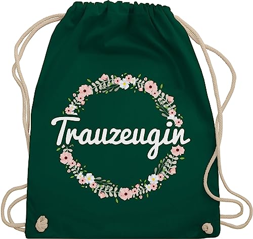 Turnbeutel Rucksack - JGA Junggesellenabschied Frauen - Trauzeugin - Blumenkranz - Unisize - Dunkelgrün - jungegesellenabschied sportbeutel goodie bag junggesellen turnsackerl junggesellenabschieds von Shirtracer