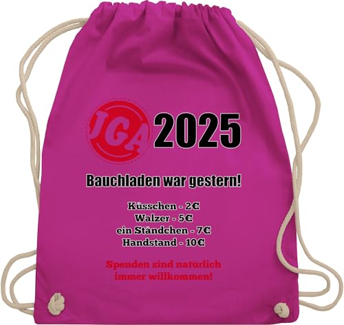 Shirtracer Turnbeutel Rucksack - JGA Junggesellenabschied Männer - Aufgaben der Braut - Bezahlen - Bauchladen war gestern - Unisize - Fuchsia - beutelrucksäcke braeutigam hen party accessories von Shirtracer