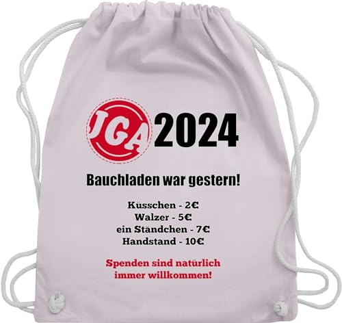 Turnbeutel Rucksack - JGA Junggesellenabschied Männer - Aufgaben der Braut - Bezahlen - Bauchladen war gestern - Unisize - Pastell Rosa - verkaufsartikel brauttaschen bachelorette party verkauf von Shirtracer