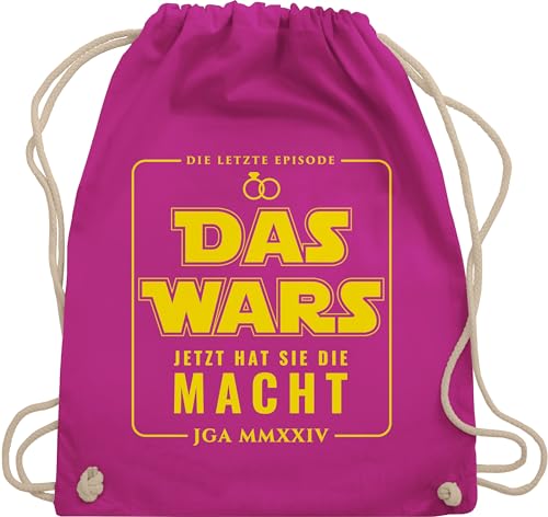 Turnbeutel Rucksack - Junggesellenabschied Männer - JGA 2024 Das Wars Jetzt hat sie die Macht - Unisize - Fuchsia - polterabend groom team beutel polter poltern bräutigam juterucksack tasche von Shirtracer