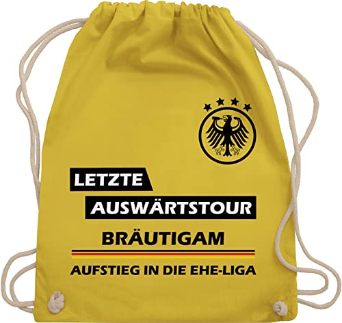 Shirtracer Turnbeutel Rucksack - JGA Junggesellenabschied Männer - Letzte Auswärtstour Bräutigam - Unisize - Gelb - auswärts polter rucksäcke jungesellenabschied groom beutelrucksäcke von Shirtracer