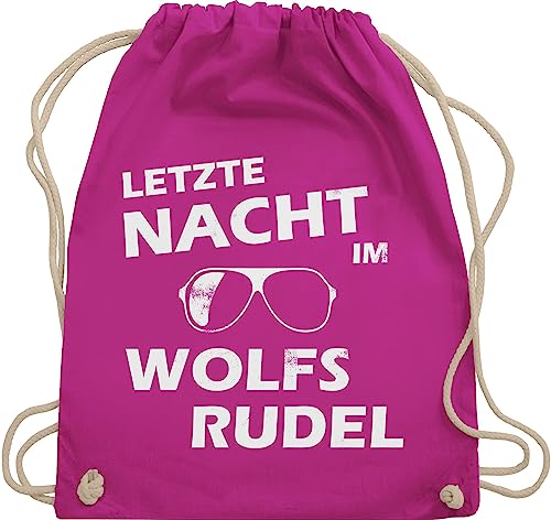 Turnbeutel Rucksack - JGA Junggesellenabschied Männer - Letzte Nacht im Wolfsrudel - Hangover - Unisize - Fuchsia - beutel baumwolle polter polterabend rucksäcke tasche poltern große stofftasche von Shirtracer