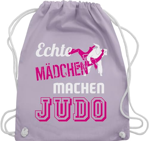 Turnbeutel Rucksack - Kampfsport - Echte Mädchen machen Judo - Unisize - Pastell Lila - judotasche kinderturnbeutel sport beutel judotaschen tasche kinder 25. geburtstag stoffrucksack turnsack von Shirtracer