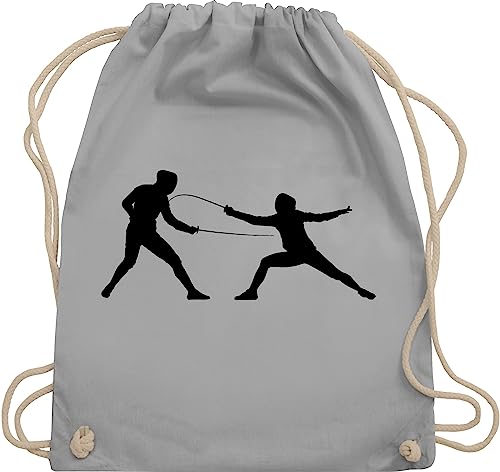 Turnbeutel Rucksack - Fechten - Unisize - Hellgrau - kinderturnbeutel sport sportbeutel beutel kinder sporttasche tasche bags beutelrucksack stoffsackerl stoff stofftaschen sporttaschen taschen bag von Shirtracer