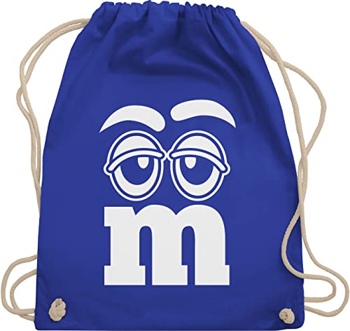 Turnbeutel Rucksack - Karneval & Fasching - Taschen - Faschingskostüm Gruppen M&M Aufdruck Gesicht - Unisize - Royalblau - kamellebeutel verkleidet m sportbeutel wurfmaterial tasche carnival von Shirtracer