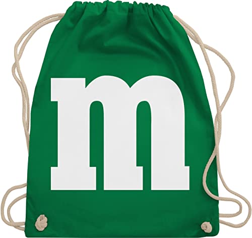 Turnbeutel Rucksack - Karneval Fasching Taschen - Gruppen M und M Aufdruck - M&M Kostüm Gruppe MundM & M MM - Unisize - Grün - verkleidungen rucksäcke tasche rosenmontag sportbeutel kamellebeutel von Shirtracer