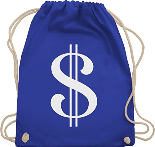 Shirtracer Turnbeutel Rucksack - Karneval & Fasching - Taschen - Dollar-Zeichen Money Räuber Dieb Panzerknacker Geld Bankräuber - Unisize - Royalblau - fastnacht dollarzeichen juterucksack von Shirtracer