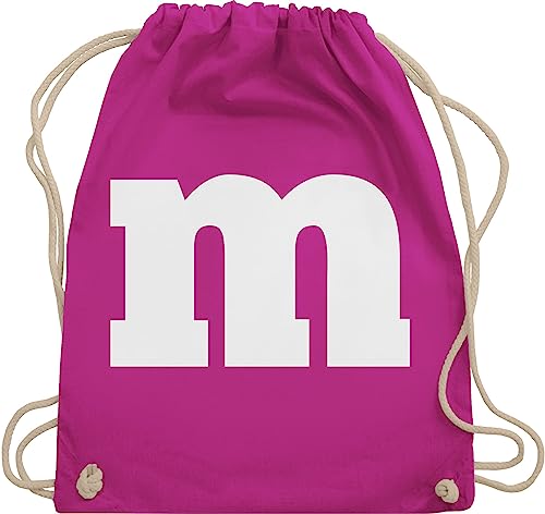 Turnbeutel Rucksack - & Fasching - Taschen - M Aufdruck Karneval I M&M Schokolinse I MM Fastnacht I Fasnacht I Fasnet - Unisize - Fuchsia - wurftaschen karnevalsbeutel faschings m& stoffrucksack von Shirtracer
