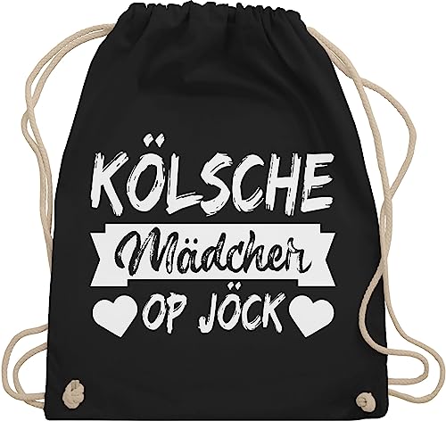 Turnbeutel Rucksack - & Fasching - Taschen - Kölsche Mädcher op Jöck I Köln Karneval I - Unisize - Schwarz - geschenk karnevalsbeutel faschings koeln beutel mädche karnevalstasche karnevals von Shirtracer