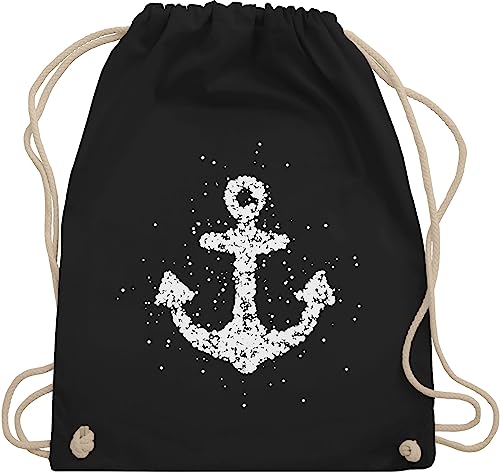 Turnbeutel Rucksack - Kunst - Anker Matrosen Nordsee Maritime Ostsee Ankerliebe - Unisize - Schwarz - geschenk für segler art ankern stoffrucksack maritimer kind maritim beutel geschenksack von Shirtracer