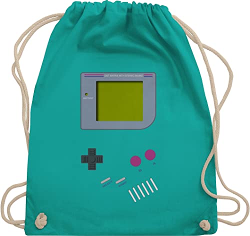 Shirtracer Turnbeutel Rucksack - Karneval & Fasching - Taschen - Gameboy - Unisize - Türkis - party 90 gym bag lustiges faschingskost game biy gymbag kaneval the nerd rücksack karmeval 90er look von Shirtracer