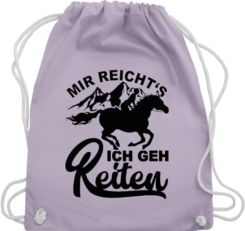 Turnbeutel Rucksack - Pferde Taschen - Mir reicht's ich geh reiten mit Pferd - schwarz - Unisize - Pastell Lila - geschenk für mädchen reiter gym beutel 6 jahre reitersache turnen tasche kinder von Shirtracer