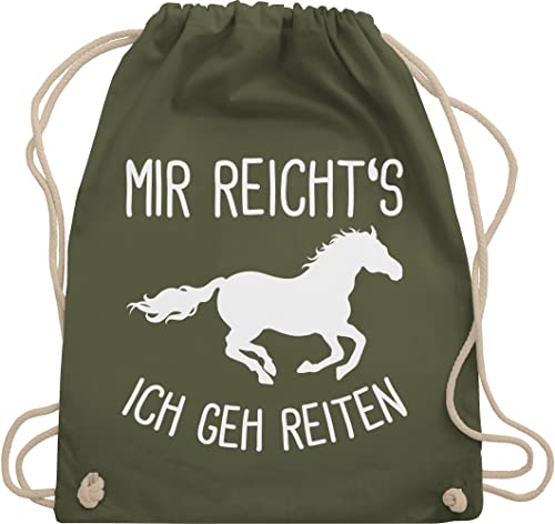 Turnbeutel Rucksack - Pferde - Taschen - Mir reichts ich geh Reiten - Unisize - Olivgrün - reitsachen frauen tasche reiter geschenk für pferdemädchen stoffturnbeutel sportbeutel pferdespruch von Shirtracer