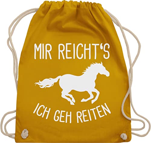 Turnbeutel Rucksack - Pferde - Taschen - Mir reichts ich geh Reiten - Unisize - Senfgelb - geschenke für pferdefreunde pferden pferdemädchen turnbuetel pferdefan geschenk reitsachen pferdemotiven von Shirtracer