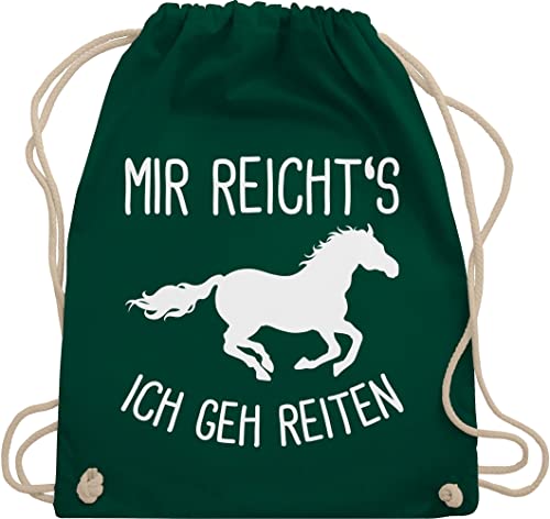 Turnbeutel Rucksack - Pferde - Taschen - Mir reichts ich geh Reiten - Unisize - Dunkelgrün - geschenk für pferdemädchen stoffbeutel kordelzug geschenke pferdeliebhaber sportbeutel reiter sprüche von Shirtracer