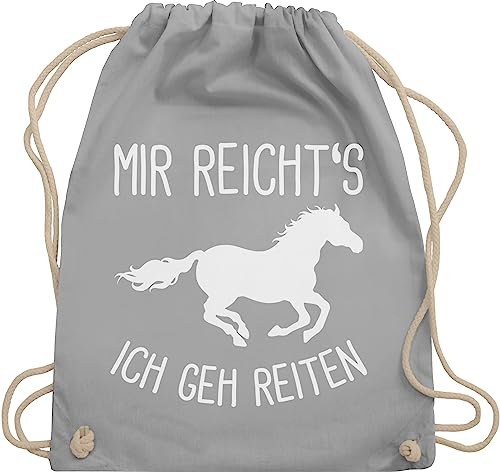 Turnbeutel Rucksack - Taschen - Mir reichts ich geh Reiten I Geschenk Pferde I Pferdemädchen I Pferdeliebhaber - Unisize - Hellgrau - pferdegeschenk stalltasche pferd pferdespruch gehe beutel von Shirtracer
