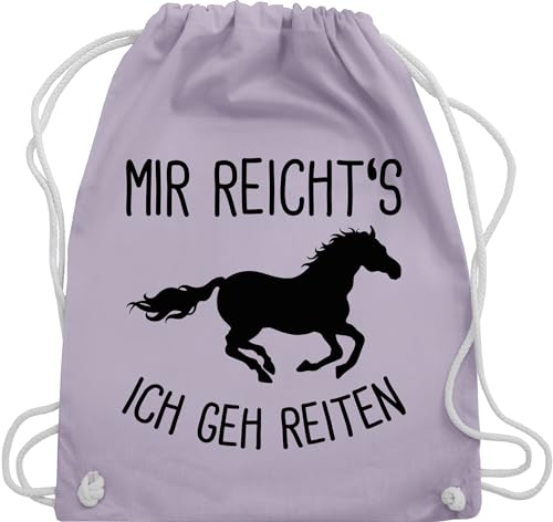 Shirtracer Turnbeutel Rucksack - Pferde Geschenk und Zubehör - Mir reichts ich geh Reiten mit Pferd - Unisize - Pastell Lila - kinderrucksack tiere pferdemotiv gehe juterucksäcke von Shirtracer