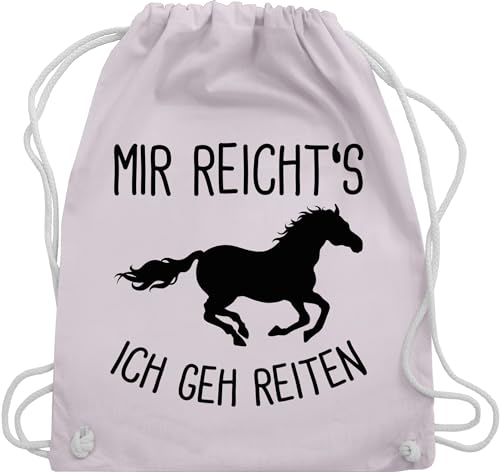 Turnbeutel Rucksack - Pferde Geschenk und Zubehör - Mir reichts ich geh Reiten mit Pferd - Unisize - Pastell Rosa - pferderucksäcke pferdesprüchen sportsack sachen für pferdemädchen reiterin von Shirtracer