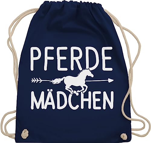 Turnbeutel Rucksack - Taschen - Pferde Mädchen - Pferdemädchen - Unisize - Navy Blau - pferdetaschen stalltasche pferd pferdeliebhaber fjordis stoffrucksack reiterzubehör pferdebeutel reiten von Shirtracer