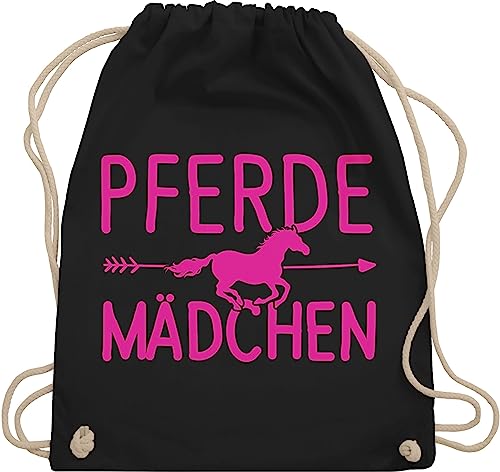 Turnbeutel Rucksack - Taschen - Pferde Mädchen Geschenk Pferdemädchen I Pferdeliebhaberin Geschenke Reiterin - Unisize - Schwarz - pferdezubehör stalltasche pferd pferdeliebhaber stoffrucksack von Shirtracer