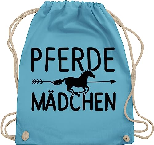 Shirtracer Turnbeutel Rucksack - Taschen - Pferde Mädchen Geschenk - Pferdegeschenke Reiten - Unisize - Hellblau - tasche für reiter pferdemotiv sportbeutel reitbedarf pferdesprüchen bags stallbeutel von Shirtracer