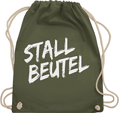 Turnbeutel Rucksack - Pferde - Taschen - Stallbeutel Distressed - Unisize - Olivgrün - geschenk für pferdeliebhaber mit pferd sprüche geschenke mädchen reiterin reiter reiten pferdefan pferden von Shirtracer