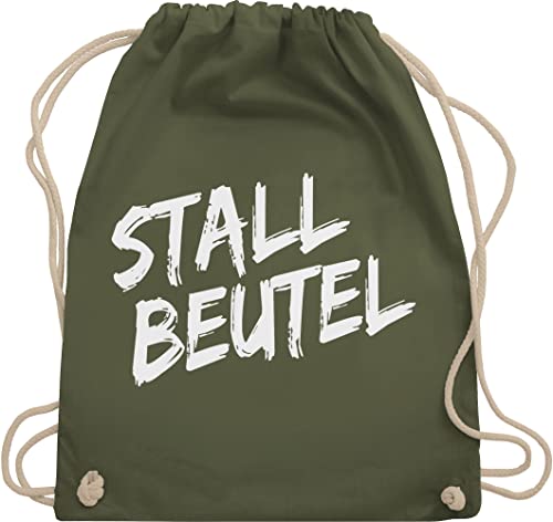 Turnbeutel Rucksack - Pferde - Taschen - Stallbeutel Distressed - Unisize - Olivgrün - reit sachen stalltasche pferd pferdeliebhaber stall beutel pferdebeutel reiten stoffbeutel pferderucksäcke von Shirtracer