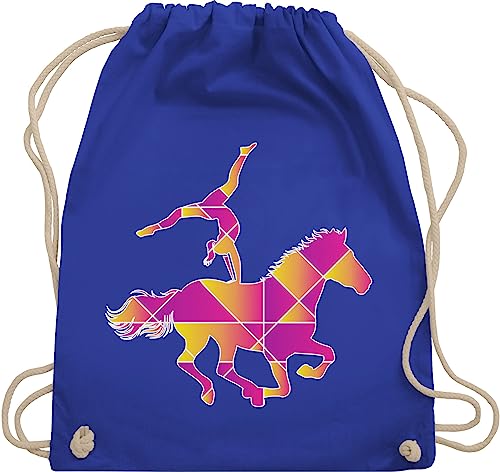 Turnbeutel Rucksack - Pferde Geschenk und Reiten Zubehör - Voltigieren Mädchen Pferd Pferdemotiv - Unisize - Royalblau - beutel kindergarten zum reit beutelrucksäcke sportbeutel pferden gymsack von Shirtracer